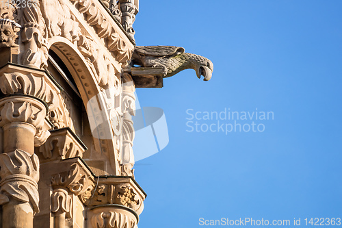 Image of statue at the tower of the Kilian Church in Heilbronn Germany