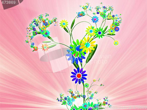 Image of Floral nature themed design illustration