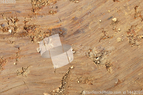 Image of Weathered Weald clay surface background, scraped smooth by excav
