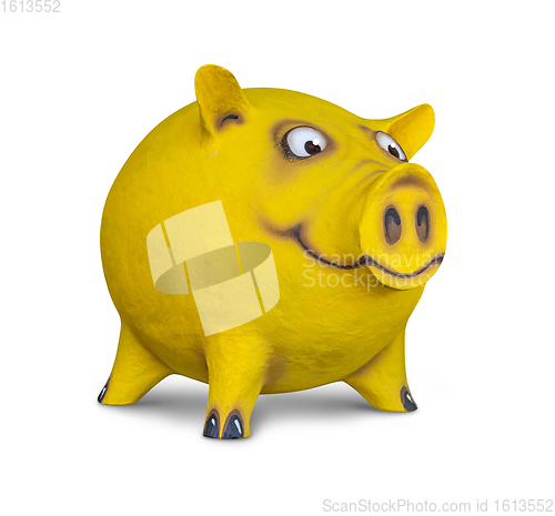 Image of funny yellow pig