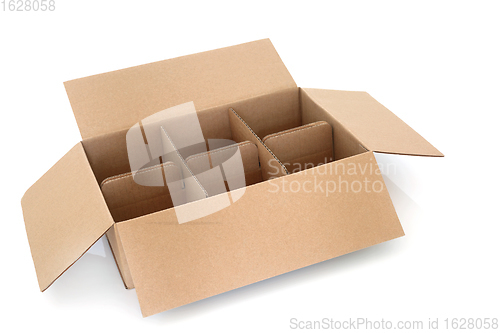 Image of Brown Cardboard Box with Compartments 