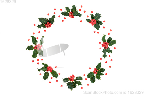 Image of Abstract Holly Berry Wreath with Loose Berries