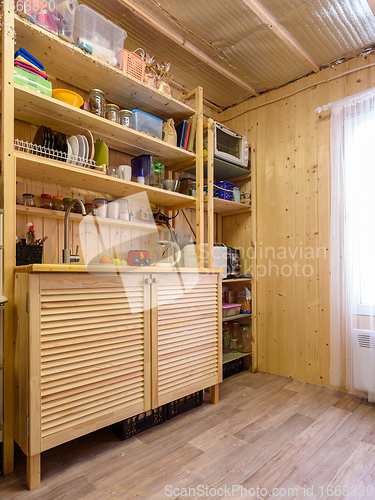 Image of Interior of a small kitchen in a country cottage