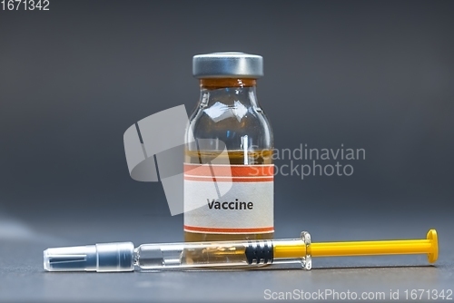 Image of Vaccine for virus in small bottles