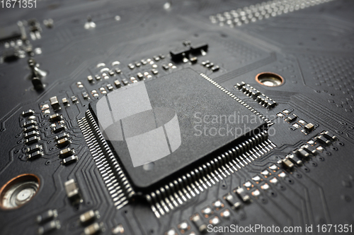 Image of Semiconductor and pc parts closeup photo