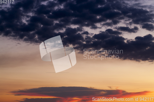 Image of clouds in the sunlight close-up