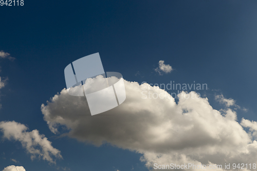 Image of white cumulus clouds closeup