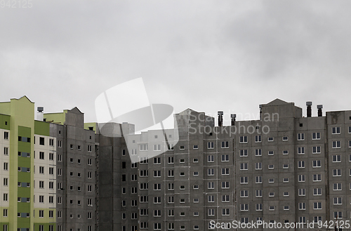 Image of Unfinished construction of a panel apartment house