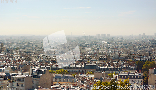 Image of Paris cityscape from steps of the Sacre Coeur basilica in Montma