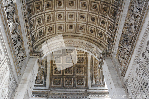 Image of Sculpted roses and reliefs on the Arc de Triomphe