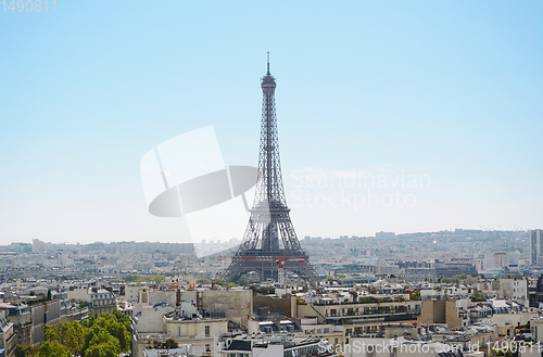 Image of Eiffel Tower rises above the city of Paris