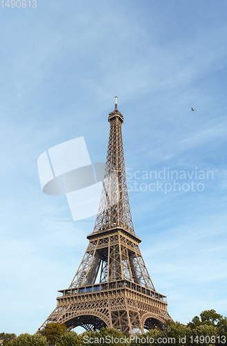 Image of Eiffel Tower on the banks of the Seine in Paris