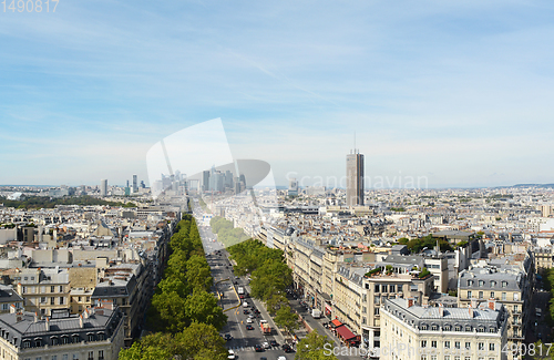 Image of View northwest from Arc de Triomphe towards the Grande Arche 