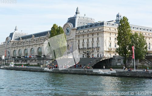 Image of Musee d\'Orsay museum on the left bank of the Seine river in Pari