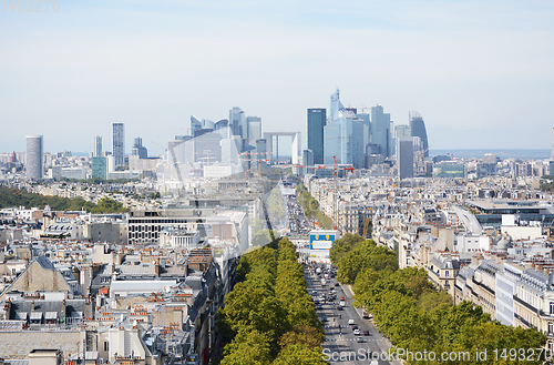 Image of Cityscape of Le Defense business district in Paris 