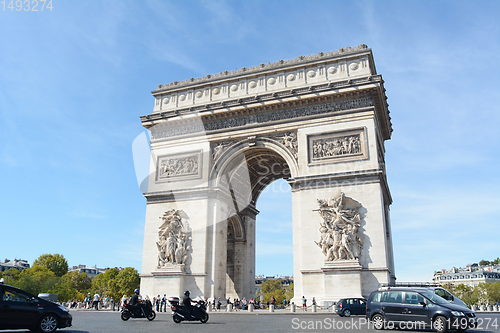 Image of South facade of the Arc de Triomphe in Place Charles de Gaulle