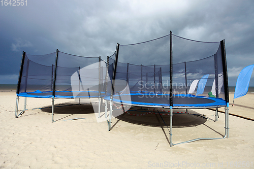 Image of Trampolines in beach
