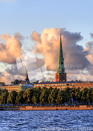 Image of Riga Old Town during sunset time