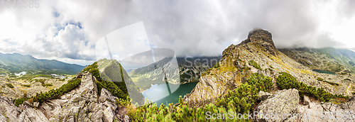 Image of View from Krab in Tatra Mountains, Poland, Europe. 360 degree Panorama