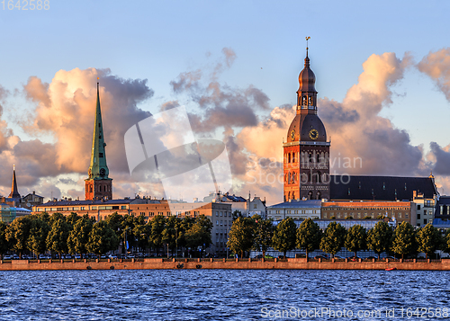 Image of Riga Old Town during sunset time