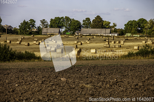 Image of Farmland with Ray Rolls and Plowed Land
