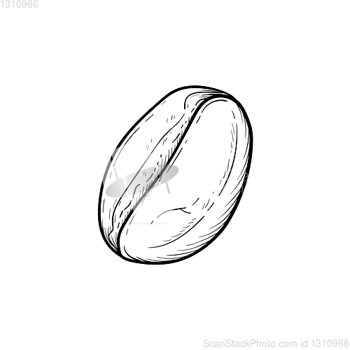 Image of Coffee bean hand drawn sketch icon.