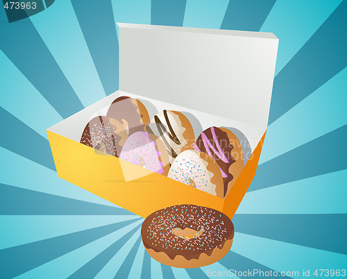 Image of Box of donuts illustration