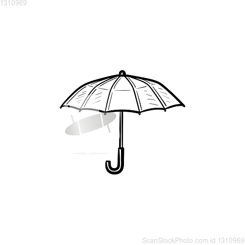 Image of Umbrella hand drawn sketch icon.