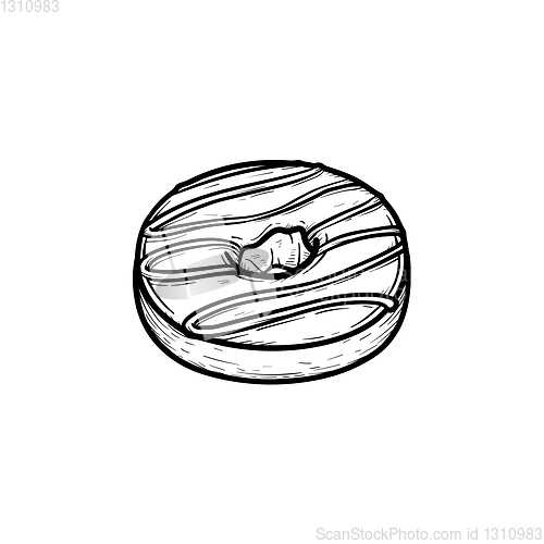 Image of Doughnut hand drawn sketch icon.