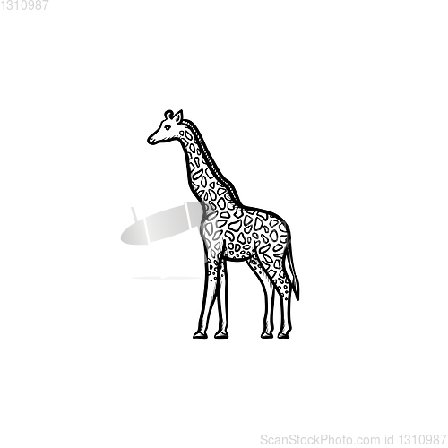 Image of Giraffe hand drawn sketch icon.