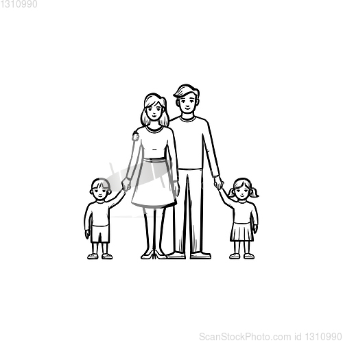 Image of Family relationship hand drawn sketch icon.