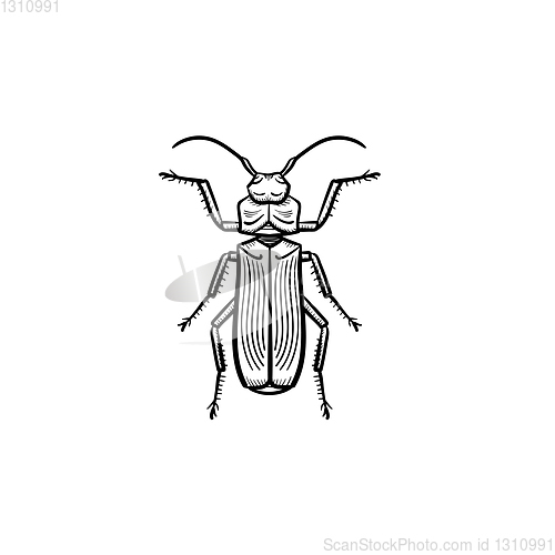 Image of Beetle hand drawn sketch icon.