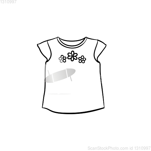 Image of Baby t-shirt hand drawn outline doodle icon.