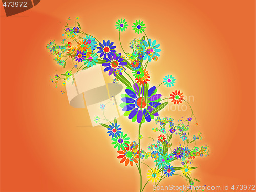 Image of Floral nature themed design illustration