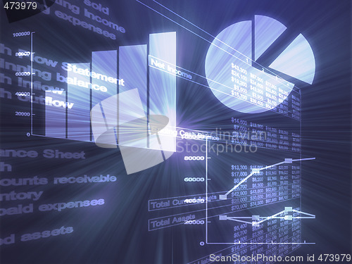 Image of Spreadsheet business charts illustration