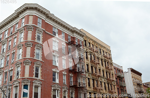 Image of Apartment buildings on corner of Carmine Street and Bleecker Str