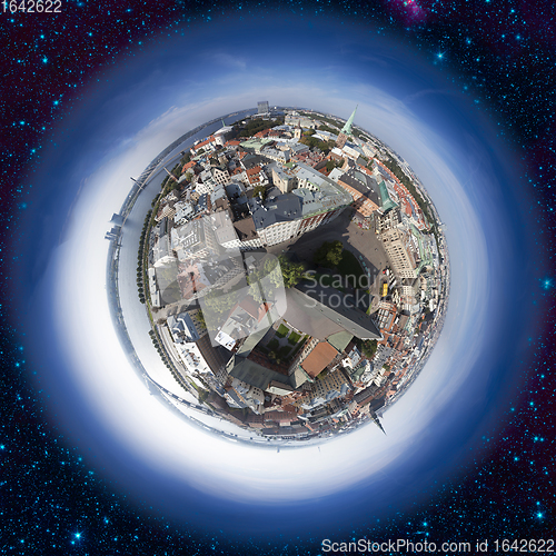 Image of Riga old town skyline view from above