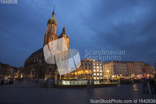 Image of Church of St. Mary in Krakow Main Market Square 