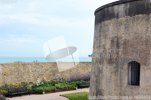 Image of Wish Tower and pretty walled flower gardens in Eastbourne, East 