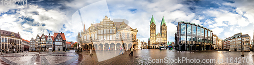 Image of Skyline of Bremen main market square, Germany