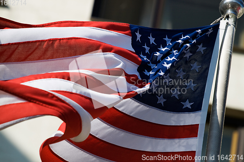 Image of US flag in the wind 