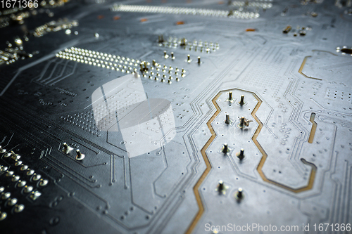 Image of Semiconductor and pc parts closeup photo