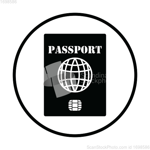 Image of Passport with chip icon