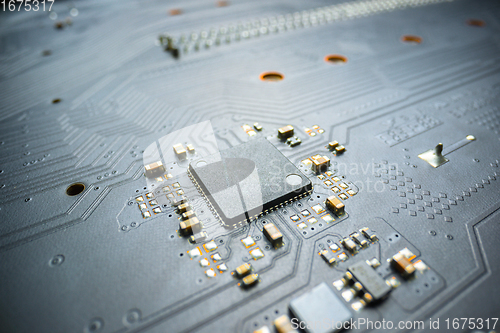 Image of Semiconductor and pc parts closeup photo