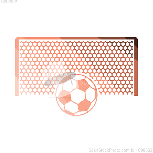 Image of Soccer gate with ball on penalty point  icon