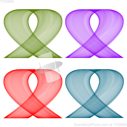 Image of Illustration of color ribbon set