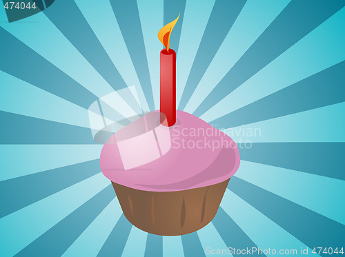 Image of Birthday cupcake with candle