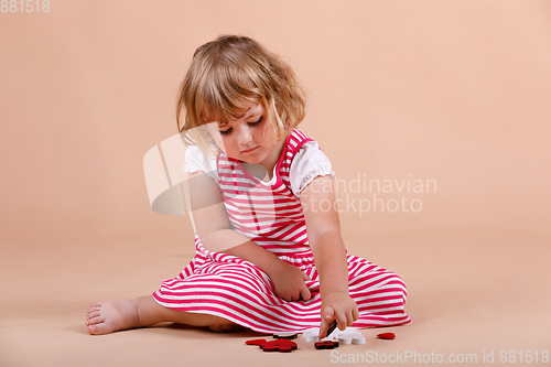 Image of three year girl portrait