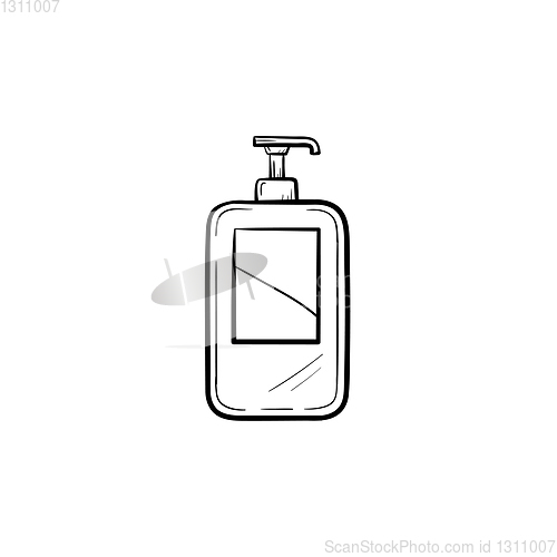 Image of Shampoo hand drawn sketch icon.