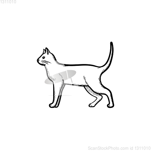 Image of Cat hand drawn sketch icon.